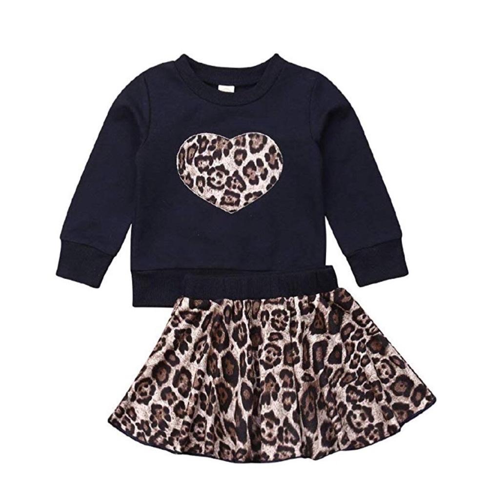 Girls matching leopard top and skirt size 4t